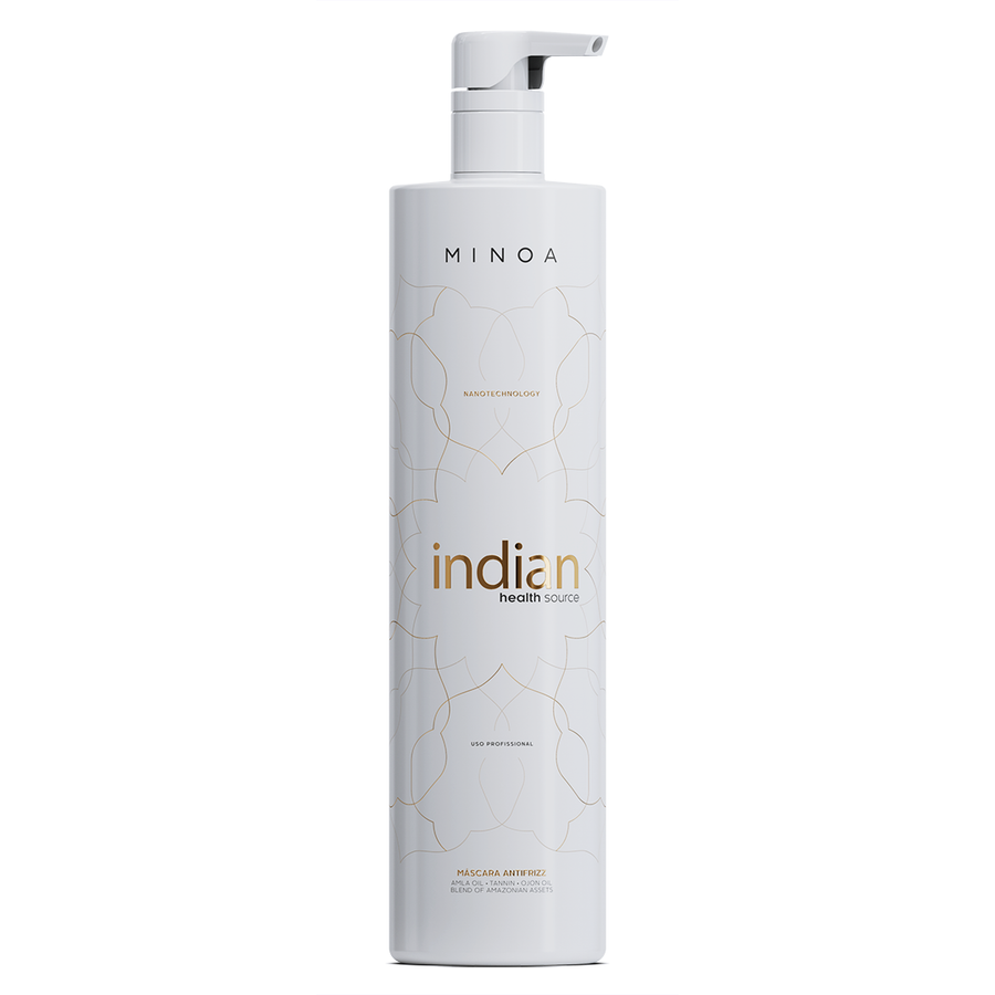 Frasco da Máscara Antifrizz da linha Indian Health Source, da Minoa, com 1000 ml